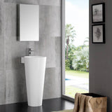 Fresca FVN5022WH Messina 16" White Pedestal Sink with Medicine Cabinet - Modern Bathroom Vanity