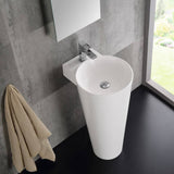 Fresca FVN5022WH Messina 16" White Pedestal Sink with Medicine Cabinet - Modern Bathroom Vanity