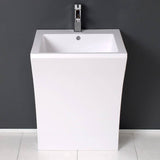 Fresca FVN5024WH Quadro 23" White Pedestal Sink with Medicine Cabinet - Modern Bathroom Vanity