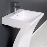 Fresca FVN5024WH Quadro 23" White Pedestal Sink with Medicine Cabinet - Modern Bathroom Vanity