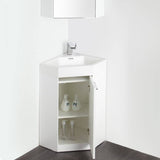 Fresca FVN5084WH Coda 18" White Modern Corner Bathroom Vanity