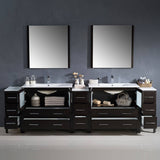 Fresca FVN62-108ES-UNS Torino 108" Espresso Modern Double Sink Bathroom Vanity with 3 Side Cabinets & Integrated Sinks