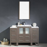 Fresca FVN62-122412GO-UNS Torino 48" Gray Oak Modern Bathroom Vanity with 2 Side Cabinets & Integrated Sink