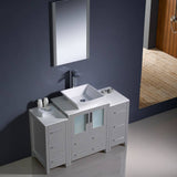 Fresca FVN62-122412GR-VSL Torino 48" Grey Modern Bathroom Vanity with 2 Side Cabinets & Vessel Sink