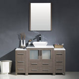 Fresca FVN62-123012GO-VSL Torino 54" Gray Oak Modern Bathroom Vanity with 2 Side Cabinets & Vessel Sink