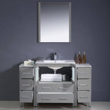 Fresca FVN62-123012GR-UNS Torino 54" Grey Modern Bathroom Vanity with 2 Side Cabinets & Integrated Sink