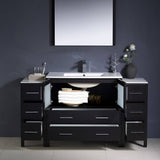 Fresca FVN62-123612ES-UNS Torino 60" Espresso Modern Bathroom Vanity with 2 Side Cabinets & Integrated Sink