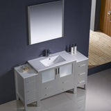 Fresca FVN62-123612GR-UNS Torino 60" Grey Modern Bathroom Vanity with 2 Side Cabinets & Integrated Sink