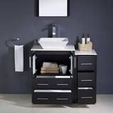 Fresca FVN62-2412ES-VSL Torino 36" Espresso Modern Bathroom Vanity with Side Cabinet & Vessel Sink