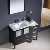 Fresca FVN62-3012ES-UNS Torino 42" Espresso Modern Bathroom Vanity with Side Cabinet & Integrated Sink