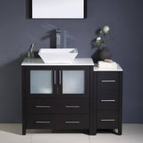 Fresca FVN62-3012ES-VSL Torino 42" Espresso Modern Bathroom Vanity with Side Cabinet & Vessel Sink