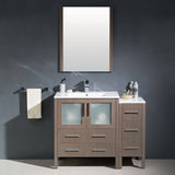 Fresca FVN62-3012GO-UNS Torino 42" Gray Oak Modern Bathroom Vanity with Side Cabinet & Integrated Sink