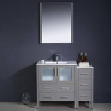 Fresca FVN62-3012GR-UNS Torino 42" Grey Modern Bathroom Vanity with Side Cabinet & Integrated Sink