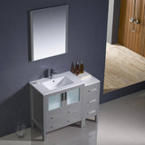 Fresca FVN62-3012GR-UNS Torino 42" Grey Modern Bathroom Vanity with Side Cabinet & Integrated Sink