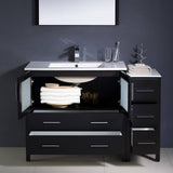 Fresca FVN62-3612ES-UNS Torino 48" Espresso Modern Bathroom Vanity with Side Cabinet & Integrated Sink