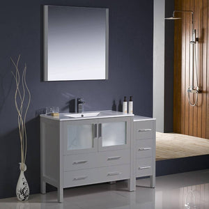 Fresca FVN62-3612GR-UNS Torino 48" Grey Modern Bathroom Vanity with Side Cabinet & Integrated Sink