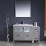 Fresca FVN62-3612GR-UNS Torino 48" Grey Modern Bathroom Vanity with Side Cabinet & Integrated Sink