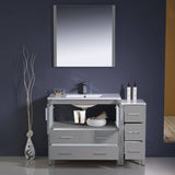 Fresca FVN62-3612GR-UNS Torino 48" Grey Modern Bathroom Vanity with Side Cabinet & Integrated Sink