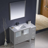 Fresca FVN62-3612GR-UNS Torino 48" Grey Modern Bathroom Vanity with Side Cabinet & Integrated Sink