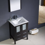 Fresca FVN6224ES-UNS Torino 24" Espresso Modern Bathroom Vanity with Integrated Sink