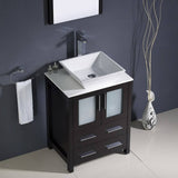 Fresca FVN6224ES-VSL Torino 24" Espresso Modern Bathroom Vanity with Vessel Sink