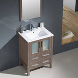 Fresca FVN6224GO-UNS Torino 24" Gray Oak Modern Bathroom Vanity with Integrated Sink