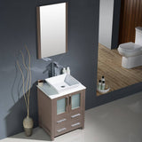 Fresca FVN6224GO-VSL Torino 24" Gray Oak Modern Bathroom Vanity with Vessel Sink