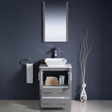 Fresca FVN6224GR-VSL Torino 24" Grey Modern Bathroom Vanity with Vessel Sink