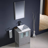 Fresca FVN6224GR-VSL Torino 24" Grey Modern Bathroom Vanity with Vessel Sink