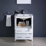 Fresca FVN6224WH-UNS Torino 24" White Modern Bathroom Vanity with Integrated Sink