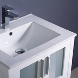 Fresca FVN6224WH-UNS Torino 24" White Modern Bathroom Vanity with Integrated Sink