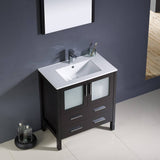 Fresca FVN6230ES-UNS Torino 30" Espresso Modern Bathroom Vanity with Integrated Sink