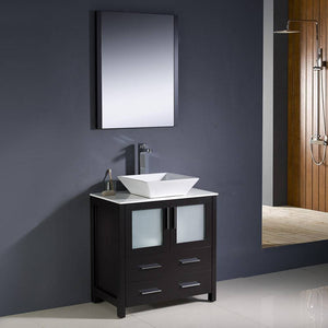 Fresca FVN6230ES-VSL Torino 30" Espresso Modern Bathroom Vanity with Vessel Sink