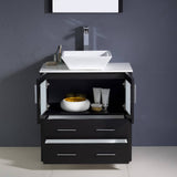 Fresca FVN6230ES-VSL Torino 30" Espresso Modern Bathroom Vanity with Vessel Sink