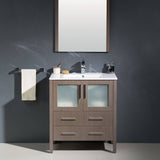 Fresca FVN6230GO-UNS Torino 30" Gray Oak Modern Bathroom Vanity with Integrated Sink