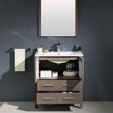 Fresca FVN6230GO-UNS Torino 30" Gray Oak Modern Bathroom Vanity with Integrated Sink