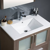 Fresca FVN6230GO-UNS Torino 30" Gray Oak Modern Bathroom Vanity with Integrated Sink