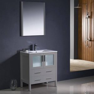 Fresca FVN6230GR-UNS Torino 30" Grey Modern Bathroom Vanity with Integrated Sink