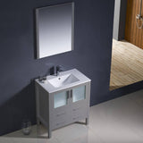 Fresca FVN6230GR-UNS Torino 30" Grey Modern Bathroom Vanity with Integrated Sink