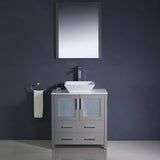 Fresca FVN6230GR-VSL Torino 30" Grey Modern Bathroom Vanity with Vessel Sink