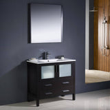 Fresca FVN6236ES-UNS Torino 36" Espresso Modern Bathroom Vanity with Integrated Sink