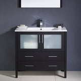 Fresca FVN6236ES-UNS Torino 36" Espresso Modern Bathroom Vanity with Integrated Sink