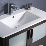 Fresca FVN6236ES-UNS Torino 36" Espresso Modern Bathroom Vanity with Integrated Sink