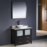 Fresca FVN6236ES-VSL Torino 36" Espresso Modern Bathroom Vanity with Vessel Sink