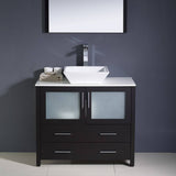 Fresca FVN6236ES-VSL Torino 36" Espresso Modern Bathroom Vanity with Vessel Sink