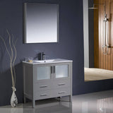 Fresca FVN6236GR-UNS Torino 36" Grey Modern Bathroom Vanity with Integrated Sink