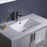 Fresca FVN6236GR-UNS Torino 36" Grey Modern Bathroom Vanity with Integrated Sink