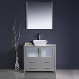 Fresca FVN6236GR-VSL Torino 36" Grey Modern Bathroom Vanity with Vessel Sink