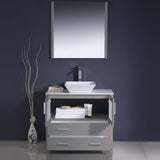 Fresca FVN6236GR-VSL Torino 36" Grey Modern Bathroom Vanity with Vessel Sink