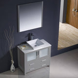 Fresca FVN6236GR-VSL Torino 36" Grey Modern Bathroom Vanity with Vessel Sink